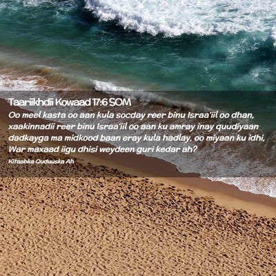 Picture 02 - Taariikhdii Kowaad 17:6 SOM - Oo meel kasta oo aan kula socday reer binu - Bible Verse Picture