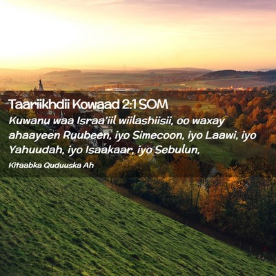Picture 02 - Taariikhdii Kowaad 2:1 SOM - Kuwanu waa Israa'iil wiilashiisii, oo waxay - Bible Verse Picture
