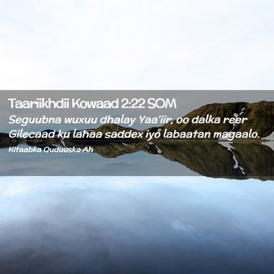 Picture 02 - Taariikhdii Kowaad 2:22 SOM - Seguubna wuxuu dhalay Yaa'iir, oo dalka reer - Bible Verse Picture