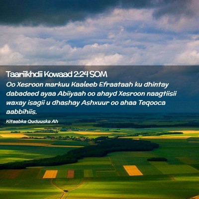 Picture 02 - Taariikhdii Kowaad 2:24 SOM - Oo Xesroon markuu Kaaleeb Efraataah ku dhintay - Bible Verse Picture