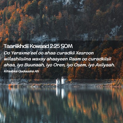 Picture 02 - Taariikhdii Kowaad 2:25 SOM - Oo Yeraxme'eel oo ahaa curadkii Xesroon - Bible Verse Picture