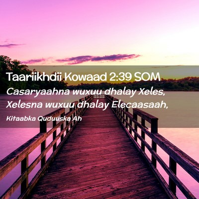 Picture 02 - Taariikhdii Kowaad 2:39 SOM - Casaryaahna wuxuu dhalay Xeles, Xelesna wuxuu - Bible Verse Picture