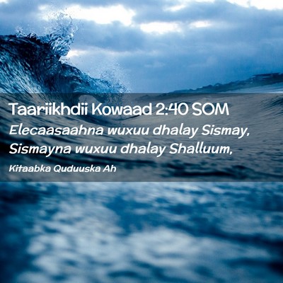 Picture 02 - Taariikhdii Kowaad 2:40 SOM - Elecaasaahna wuxuu dhalay Sismay, Sismayna wuxuu - Bible Verse Picture