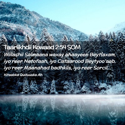 Picture 02 - Taariikhdii Kowaad 2:54 SOM - Wiilashii Salmaana waxay ahaayeen Beytlaxam, iyo - Bible Verse Picture