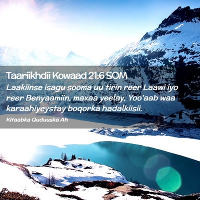 Picture 02 - Taariikhdii Kowaad 21:6 SOM - Laakiinse isagu sooma uu tirin reer Laawi iyo - Bible Verse Picture