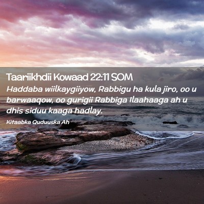Picture 02 - Taariikhdii Kowaad 22:11 SOM - Haddaba wiilkaygiiyow, Rabbigu ha kula jiro, oo u - Bible Verse Picture