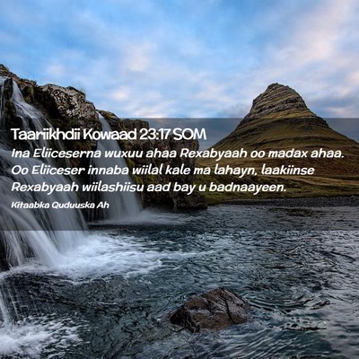 Picture 02 - Taariikhdii Kowaad 23:17 SOM - Ina Eliiceserna wuxuu ahaa Rexabyaah oo madax - Bible Verse Picture