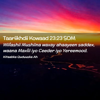 Picture 02 - Taariikhdii Kowaad 23:23 SOM - Wiilashii Mushiina waxay ahaayeen saddex, waana - Bible Verse Picture