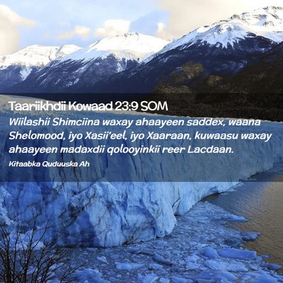 Picture 02 - Taariikhdii Kowaad 23:9 SOM - Wiilashii Shimciina waxay ahaayeen saddex, waana - Bible Verse Picture
