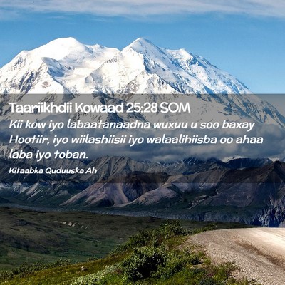Picture 02 - Taariikhdii Kowaad 25:28 SOM - Kii kow iyo labaatanaadna wuxuu u soo baxay - Bible Verse Picture