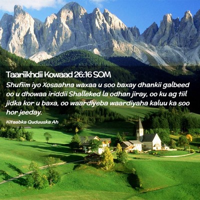 Picture 02 - Taariikhdii Kowaad 26:16 SOM - Shufiim iyo Xosaahna waxaa u soo baxay dhankii - Bible Verse Picture