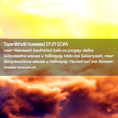 Picture 02 - Taariikhdii Kowaad 27:21 SOM - reer Manaseh badhkiisii kale oo joogay dalka - Bible Verse Picture