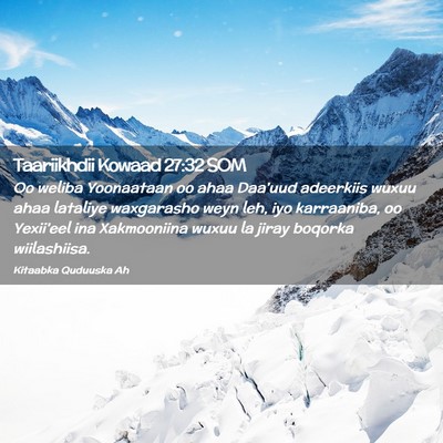 Picture 02 - Taariikhdii Kowaad 27:32 SOM - Oo weliba Yoonaataan oo ahaa Daa'uud adeerkiis - Bible Verse Picture