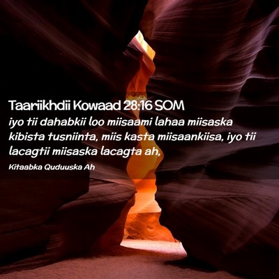 Picture 02 - Taariikhdii Kowaad 28:16 SOM - iyo tii dahabkii loo miisaami lahaa miisaska - Bible Verse Picture