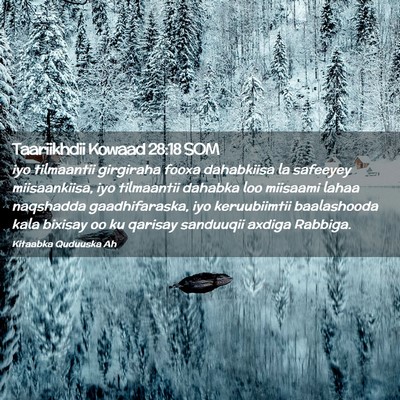 Picture 02 - Taariikhdii Kowaad 28:18 SOM - iyo tilmaantii girgiraha fooxa dahabkiisa la - Bible Verse Picture