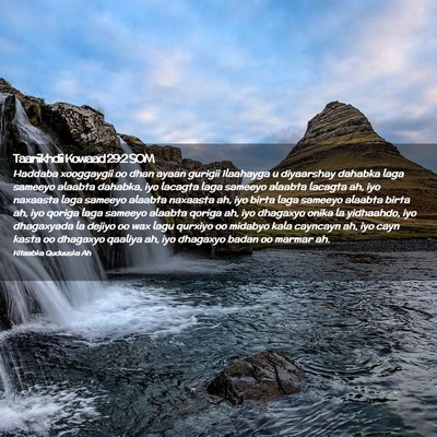 Picture 02 - Taariikhdii Kowaad 29:2 SOM - Haddaba xooggaygii oo dhan ayaan gurigii - Bible Verse Picture