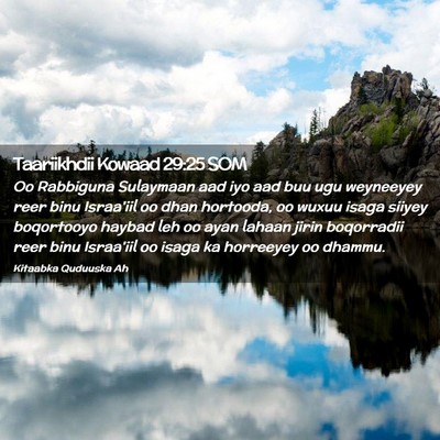Picture 02 - Taariikhdii Kowaad 29:25 SOM - Oo Rabbiguna Sulaymaan aad iyo aad buu ugu - Bible Verse Picture