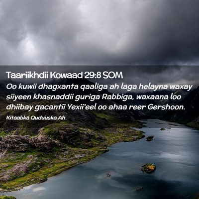 Picture 02 - Taariikhdii Kowaad 29:8 SOM - Oo kuwii dhagxanta qaaliga ah laga helayna waxay - Bible Verse Picture