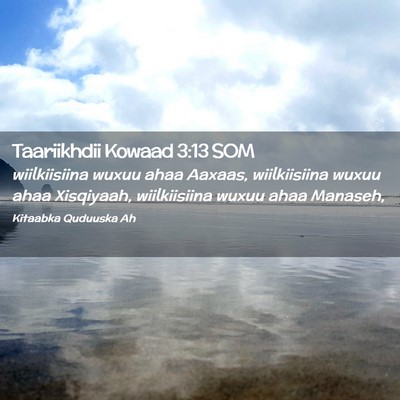 Picture 02 - Taariikhdii Kowaad 3:13 SOM - wiilkiisiina wuxuu ahaa Aaxaas, wiilkiisiina - Bible Verse Picture