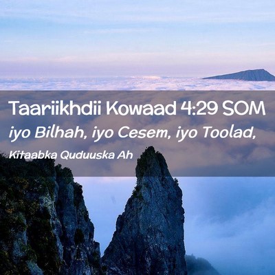 Picture 02 - Taariikhdii Kowaad 4:29 SOM - iyo Bilhah, iyo Cesem, iyo - Bible Verse Picture