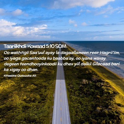 Picture 02 - Taariikhdii Kowaad 5:10 SOM - Oo wakhtigii Saa'uul ayay la dagaallameen reer - Bible Verse Picture
