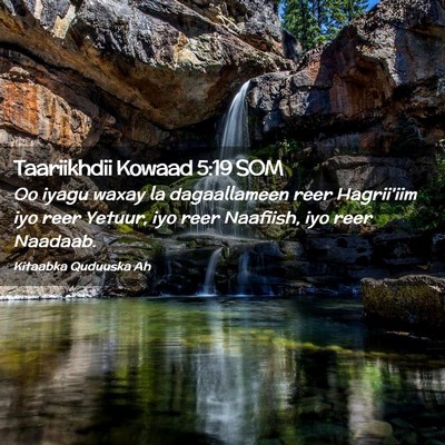 Picture 02 - Taariikhdii Kowaad 5:19 SOM - Oo iyagu waxay la dagaallameen reer Hagrii'iim - Bible Verse Picture