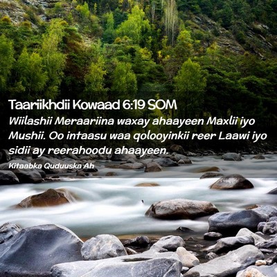 Picture 02 - Taariikhdii Kowaad 6:19 SOM - Wiilashii Meraariina waxay ahaayeen Maxlii iyo - Bible Verse Picture