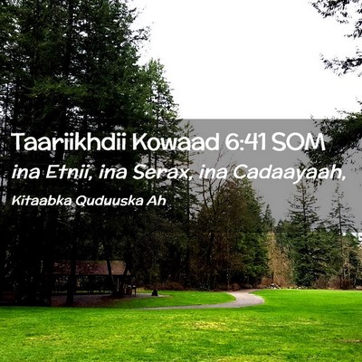 Picture 02 - Taariikhdii Kowaad 6:41 SOM - ina Etnii, ina Serax, ina - Bible Verse Picture