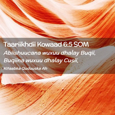 Picture 02 - Taariikhdii Kowaad 6:5 SOM - Abiishuucana wuxuu dhalay Buqii, Buqiina wuxuu - Bible Verse Picture