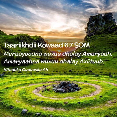Picture 02 - Taariikhdii Kowaad 6:7 SOM - Meraayoodna wuxuu dhalay Amaryaah, Amaryaahna - Bible Verse Picture