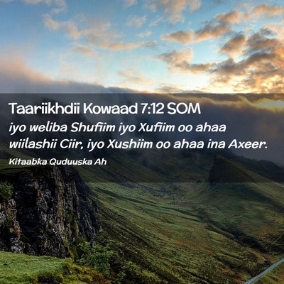 Picture 02 - Taariikhdii Kowaad 7:12 SOM - iyo weliba Shufiim iyo Xufiim oo ahaa wiilashii - Bible Verse Picture