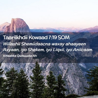 Picture 02 - Taariikhdii Kowaad 7:19 SOM - Wiilashii Shemiidaacna waxay ahaayeen Axyaan, iyo - Bible Verse Picture