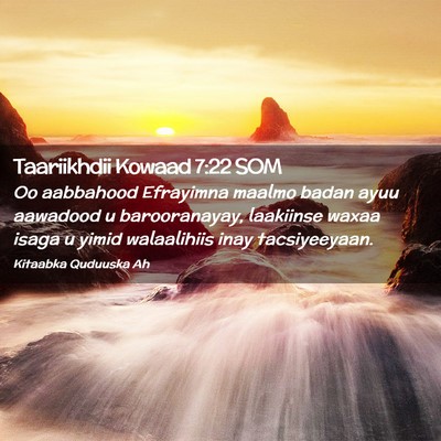 Picture 02 - Taariikhdii Kowaad 7:22 SOM - Oo aabbahood Efrayimna maalmo badan ayuu aawadood - Bible Verse Picture