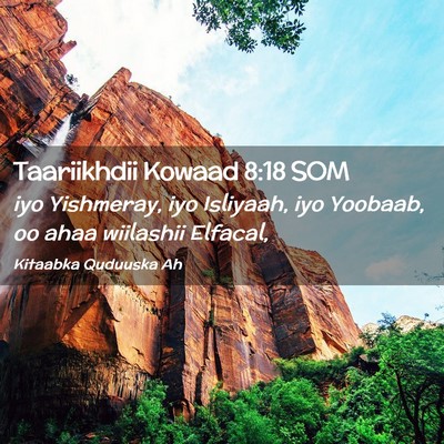 Picture 02 - Taariikhdii Kowaad 8:18 SOM - iyo Yishmeray, iyo Isliyaah, iyo Yoobaab, oo ahaa - Bible Verse Picture