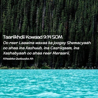 Picture 02 - Taariikhdii Kowaad 9:14 SOM - Oo reer Laawina waxaa ka joogay Shemacyaah oo - Bible Verse Picture