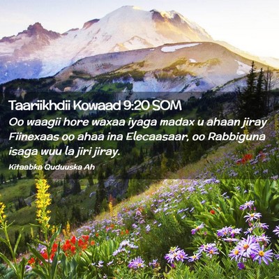 Picture 02 - Taariikhdii Kowaad 9:20 SOM - Oo waagii hore waxaa iyaga madax u ahaan jiray - Bible Verse Picture