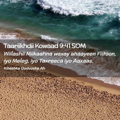 Picture 02 - Taariikhdii Kowaad 9:41 SOM - Wiilashii Miikaahna waxay ahaayeen Fiitoon, iyo - Bible Verse Picture