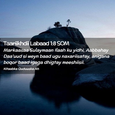 Picture 02 - Taariikhdii Labaad 1:8 SOM - Markaasaa Sulaymaan Ilaah ku yidhi, Aabbahay - Bible Verse Picture