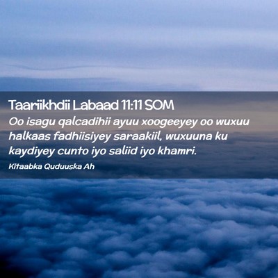 Picture 02 - Taariikhdii Labaad 11:11 SOM - Oo isagu qalcadihii ayuu xoogeeyey oo wuxuu - Bible Verse Picture