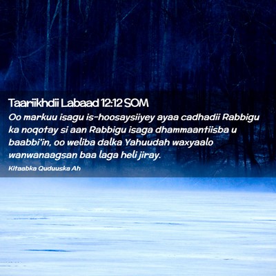 Picture 02 - Taariikhdii Labaad 12:12 SOM - Oo markuu isagu is-hoosaysiiyey ayaa cadhadii - Bible Verse Picture