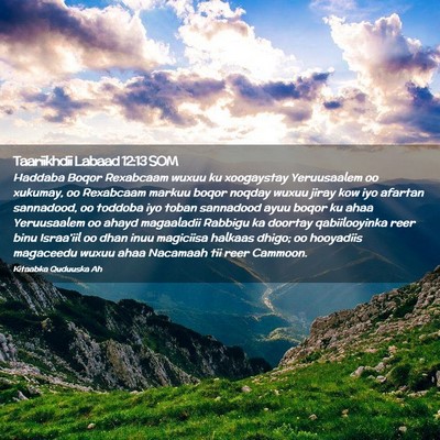 Picture 02 - Taariikhdii Labaad 12:13 SOM - Haddaba Boqor Rexabcaam wuxuu ku xoogaystay - Bible Verse Picture