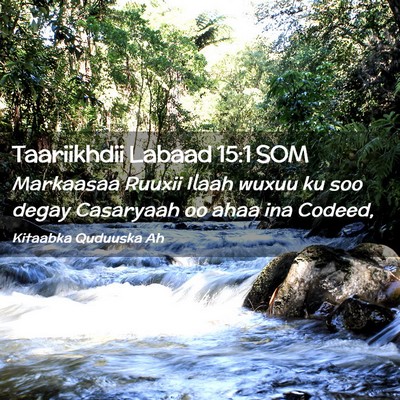 Picture 02 - Taariikhdii Labaad 15:1 SOM - Markaasaa Ruuxii Ilaah wuxuu ku soo degay - Bible Verse Picture