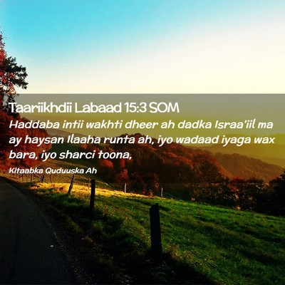 Picture 02 - Taariikhdii Labaad 15:3 SOM - Haddaba intii wakhti dheer ah dadka Israa'iil ma - Bible Verse Picture