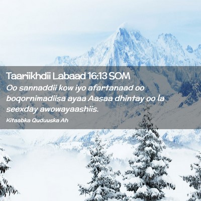 Picture 02 - Taariikhdii Labaad 16:13 SOM - Oo sannaddii kow iyo afartanaad oo boqornimadiisa - Bible Verse Picture