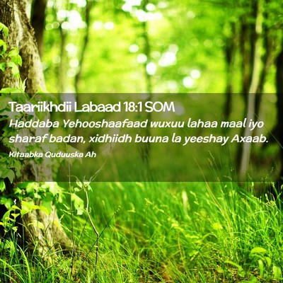 Picture 02 - Taariikhdii Labaad 18:1 SOM - Haddaba Yehooshaafaad wuxuu lahaa maal iyo sharaf - Bible Verse Picture