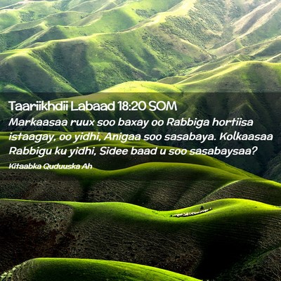 Picture 02 - Taariikhdii Labaad 18:20 SOM - Markaasaa ruux soo baxay oo Rabbiga hortiisa - Bible Verse Picture