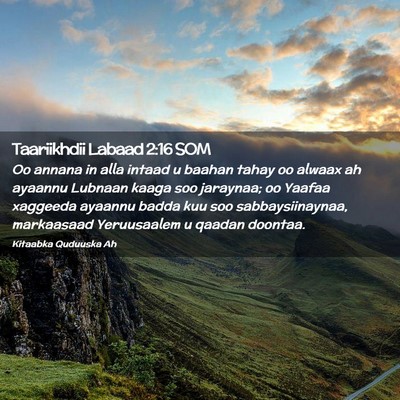 Picture 02 - Taariikhdii Labaad 2:16 SOM - Oo annana in alla intaad u baahan tahay oo alwaax - Bible Verse Picture