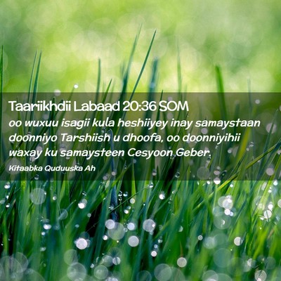 Picture 02 - Taariikhdii Labaad 20:36 SOM - oo wuxuu isagii kula heshiiyey inay samaystaan - Bible Verse Picture