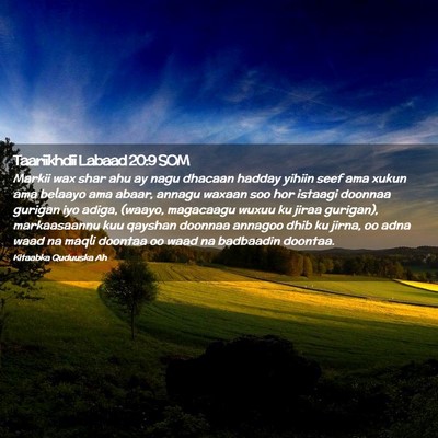 Picture 02 - Taariikhdii Labaad 20:9 SOM - Markii wax shar ahu ay nagu dhacaan hadday yihiin - Bible Verse Picture
