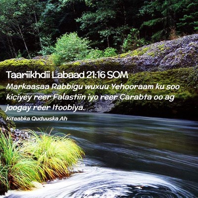 Picture 02 - Taariikhdii Labaad 21:16 SOM - Markaasaa Rabbigu wuxuu Yehooraam ku soo kiciyey - Bible Verse Picture